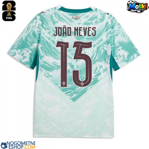 Moški Nogometni dresi Portugalska Joao Neves #15 Gostujoči SP 2026 Kratek Rokav